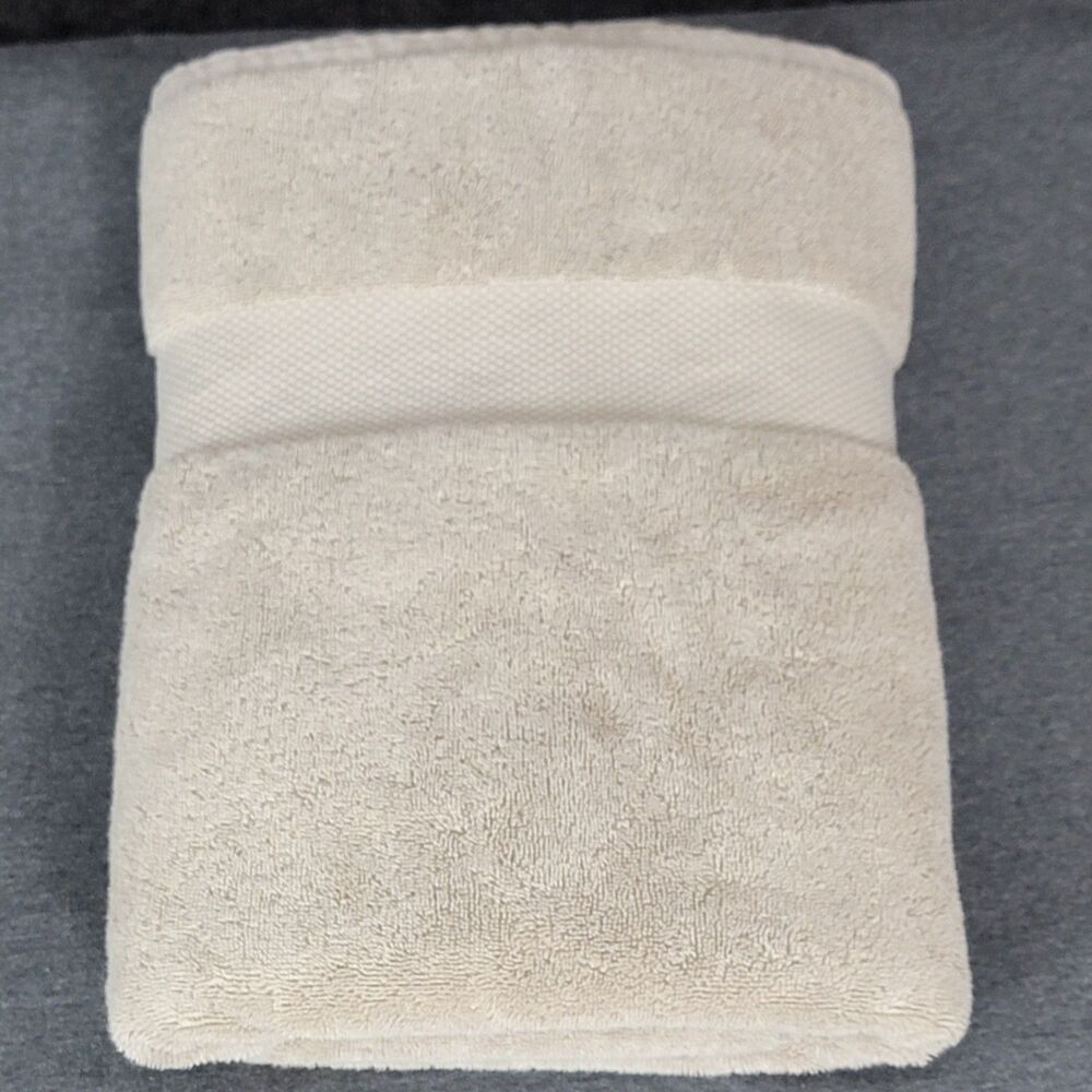 Boll & Branch Bath Towel Beige 100% Organic Cotton Spa Luxury 30" x 55" AS IS